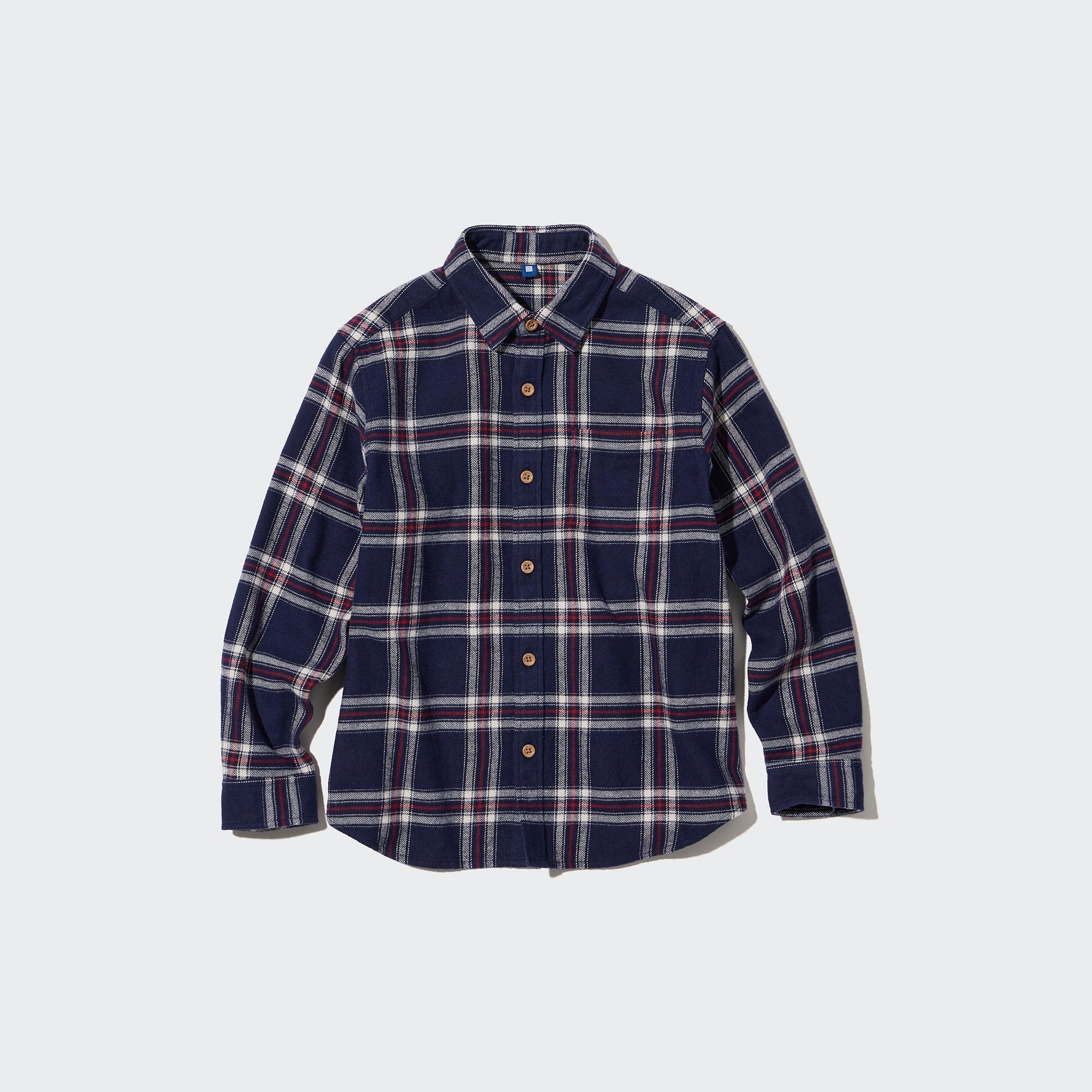 MENS FLANNEL CHECKED REGULAR FIT LONG SLEEVE SHIRT  UNIQLO MY